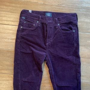 Citizens of Humanity Purple Corduroy Skinnies 25